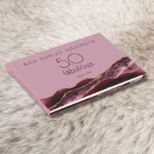 50 und Fabulous Burgundy Pink Agate Gast Book