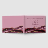 50 und Fabulous Burgundy Pink Agate Gast Book Gästebuch (Voll)