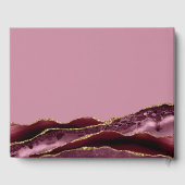 50 und Fabulous Burgundy Pink Agate Gast Book Gästebuch (Rückseite)