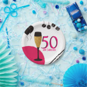 50 und Fabulous Champagne Flute Pappteller (Party)