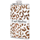 50 und Fabulous Cheetah Print Abstrakt Flachmann (Links)