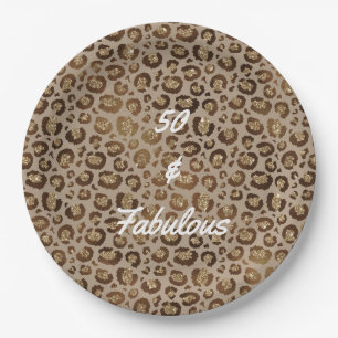 50 und Fabulous Cheetah Print Pappteller