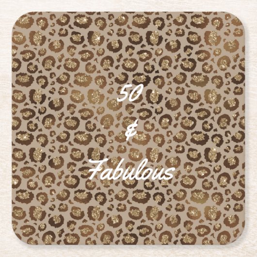 50 und Fabulous Cheetah Print Rechteckiger Pappuntersetzer (Vorderseite)
