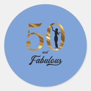50 und Fabulous Classy Lady Runder Aufkleber