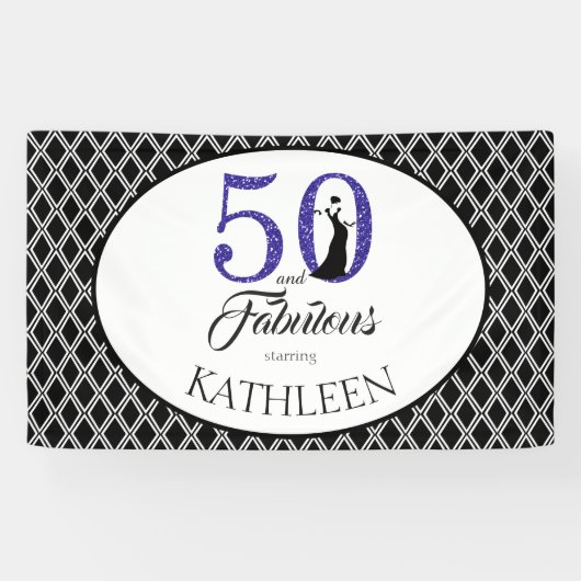 50 und Fabulous Custom 50. Geburtstag Banner (Horizontal)