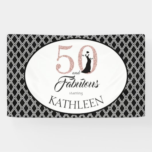 50 und Fabulous Custom 50. Geburtstag Banner (Horizontal)