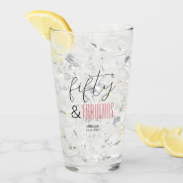 50 und Fabulous Custom 50. Geburtstag Modernes Skr Glas