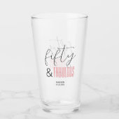 50 und Fabulous Custom 50. Geburtstag Modernes Skr Glas (Vorderseite)