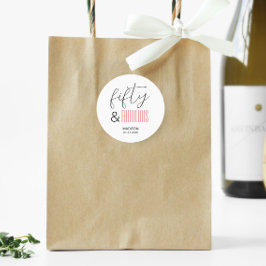 50 und Fabulous Custom 50. Geburtstag Modernes Skr Runder Aufkleber