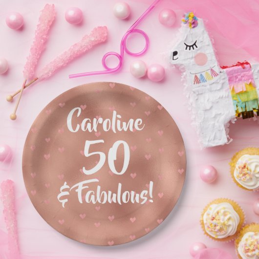 50 und Fabulous Custom Birthday Pappteller (Party)
