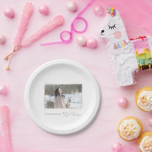 50 und Fabulous Custom Foto Pappteller (Party)