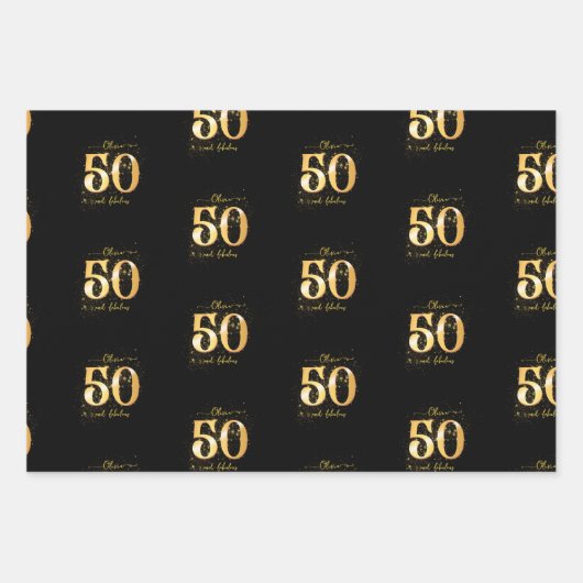 50 und Fabulous Custom Wrapping Paper Geschenkpapier Set (Vorderseite)