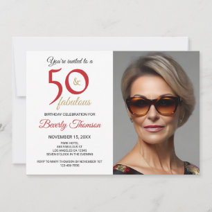 50 und Fabulous Customizable Einladung