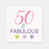 50 und Fabulous Daisy Illustriert Serviette (Vorderseite)
