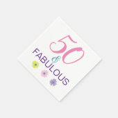 50 und Fabulous Daisy Illustriert Serviette (Ecke)