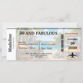 50 und Fabulous Destination Boarding Pass Geburtst (Vorderseite)