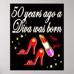 50 UND FABULOUS DIVA-DESIGN POSTER