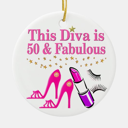 50 UND FABULOUS DIVA KERAMIKORNAMENT (Vorne)