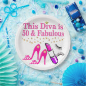 50 UND FABULOUS DIVA PAPPTELLER (Party)