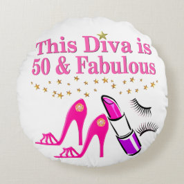 50 UND FABULOUS DIVA RUNDES KISSEN