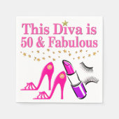 50 UND FABULOUS DIVA SERVIETTE (Vorderseite)