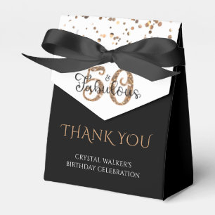 50 und FABULOUS Elegant Black Gold Vielen Dank Geschenkschachtel