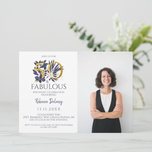 50 und fabulous Elegant Blue Gold (Stehend Vorderseite)