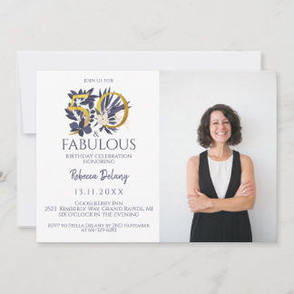 50 und fabulous Elegant Blue Gold