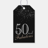 50 und Fabulous Elegant Script Black 50. Geburtsta Geschenkanhänger (Vorderseite)