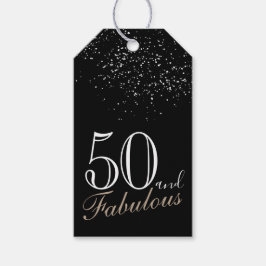 50 und Fabulous Elegant Script Black 50. Geburtsta Geschenkanhänger