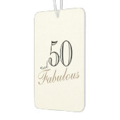 50 und Fabulous Elegant Script Geburtstag Foto Autolufterfrischer (Links)