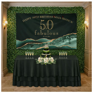 50 und Fabulous Emerald Green Agate 50. Geburtstag Banner