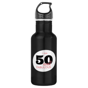 50 und Fabulous Fiftieth Birthday Edelstahlflasche