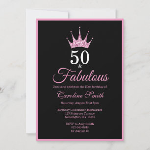50 und Fabulous Fiftieth Birthday Einladung
