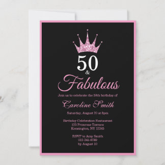 50 und Fabulous Fiftieth Birthday Einladung