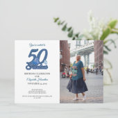 50 und Fabulous Fiftieth Birthday Party Einladung (Stehend Vorderseite)