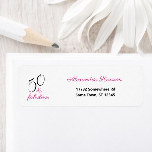 50 und Fabulous Fiftieth Pink und Black (Insitu)