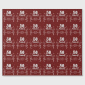 50 und Fabulous Foliage Red 50. Geburtstag Geschenkpapier (Flach)