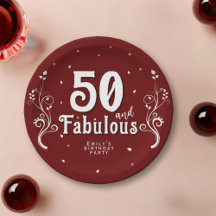 50 und Fabulous Foliage Red 50. Geburtstag