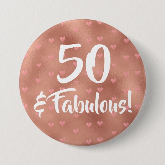 50 und Fabulous Geburtstag Button (Vorderseite)
