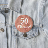 50 und Fabulous Geburtstag Button (Beispiel)