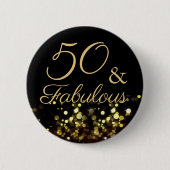 50 und Fabulous Geburtstag Button (Vorderseite)
