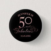 50 und Fabulous Geburtstag Button (Vorderseite)
