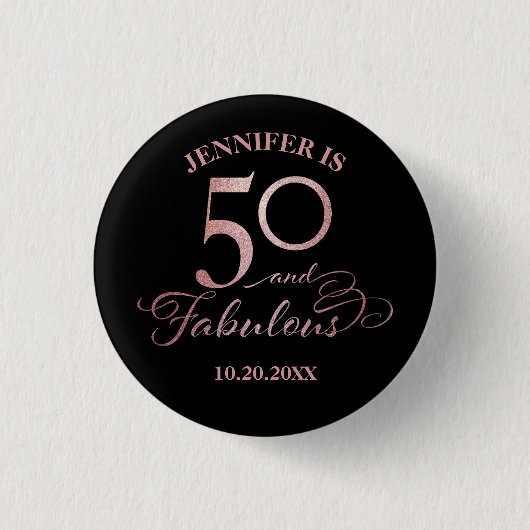 50 und Fabulous Geburtstag Button (Vorderseite)