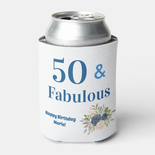 50 und Fabulous Geburtstag Dosenkühler (Kanne Vorderseite)