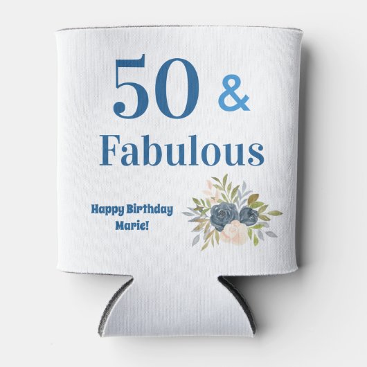 50 und Fabulous Geburtstag Dosenkühler (Vorderseite)