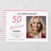 50 und Fabulous Geburtstag Einladung (Vorne/Hinten)