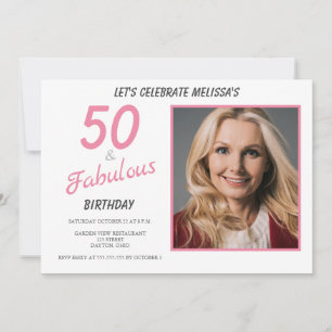 50 und Fabulous Geburtstag Einladung