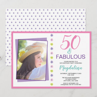 50 und Fabulous Geburtstag Einladung