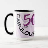 50 und Fabulous Geburtstag | Geometrisch Lila Tasse (Links)